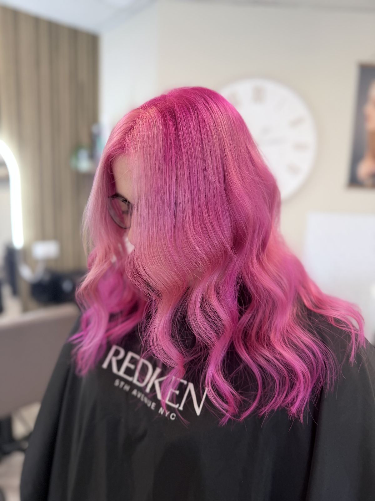 Bright pink wavy vivid colour