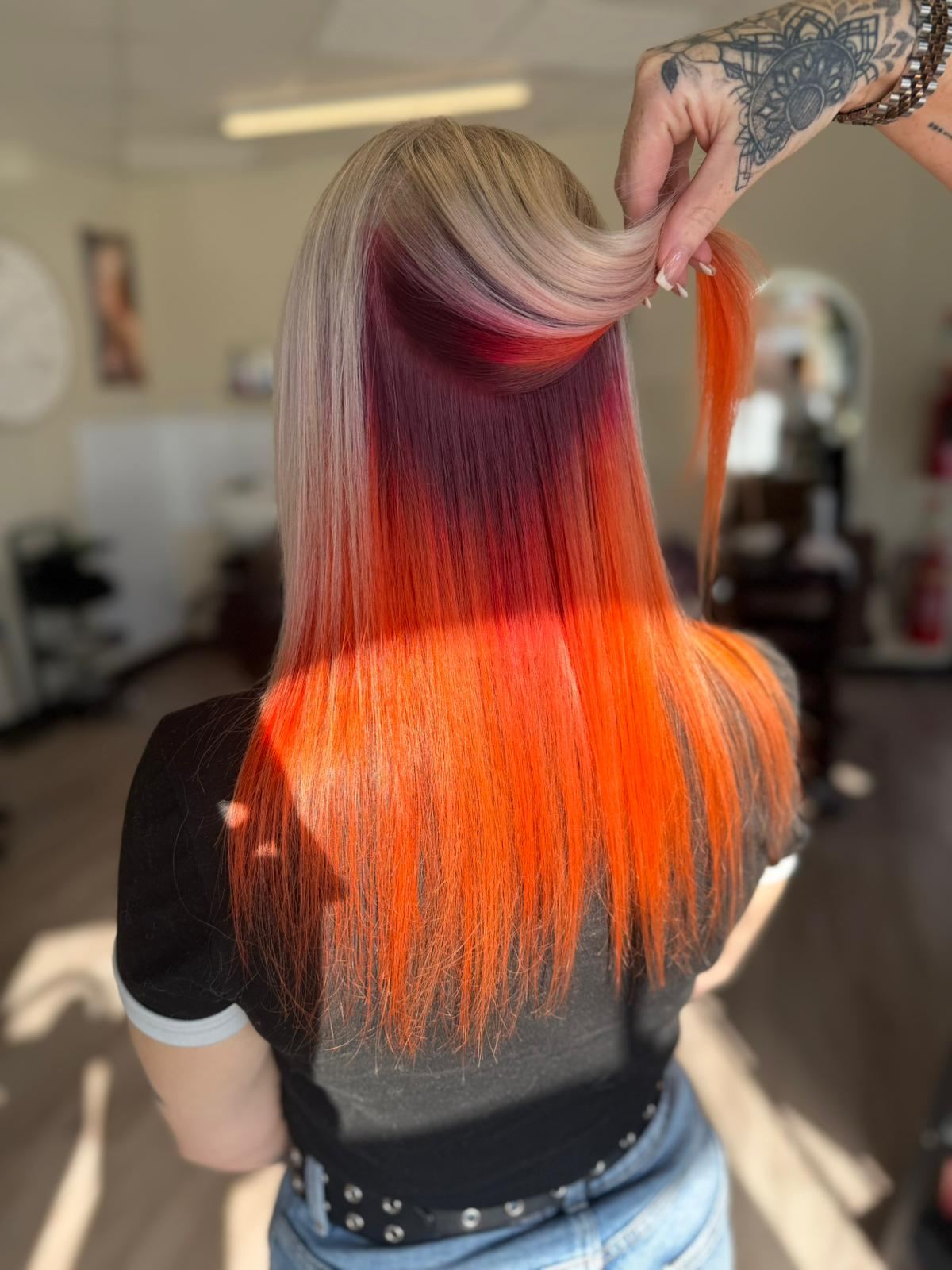 Orange and red vivid colour melt