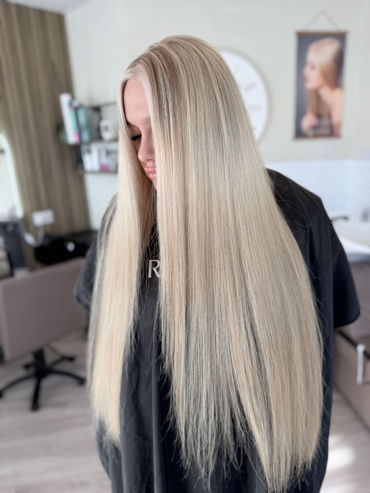 Extra long bright blonde hair